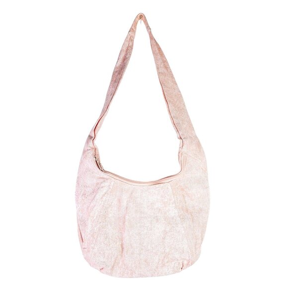Holiday Fair Handbags - Vintage Holiday Fair Denim Peach White Tie Dye Bohemian Hobo Shoulderbag Handbag
